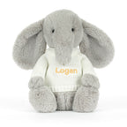 Bashful Luxe Elephant Thuddeus with Personalized Cream Jumper