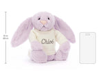 Bashful Lilac Bunny with Personalized Cream Jumper