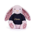 Thistlepop Blossom Luxe Bunny with Personalized Navy Jumper