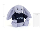 Bashful Viola Bunny with Personalized Navy Jumper