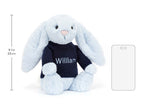 Bashful Blue Bunny with Personalized Navy Jumper