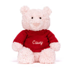 Leola Bear with Personalized Red Jumper