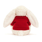 Bashful Cream Bunny with Personalized Red Jumper