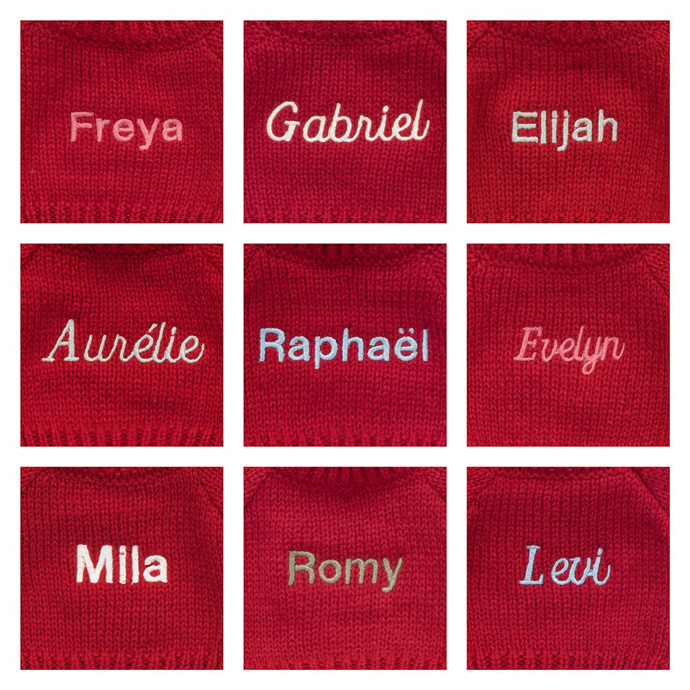 Bashful Blue Bunny with Personalized Red Jumper
