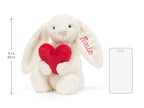 Personalized Bashful Red Love Heart Bunny Medium