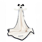 Personalized Bashful Black & Cream Puppy Blankie